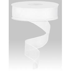 1.5 Inch White Sheer Organza Wired Ribbon, 50 Yards Per Spool (Lot of 1 Spool) SALE ITEM 